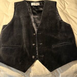 Black Suede Men’s Vest Large by Spettro. Vintage piece.
